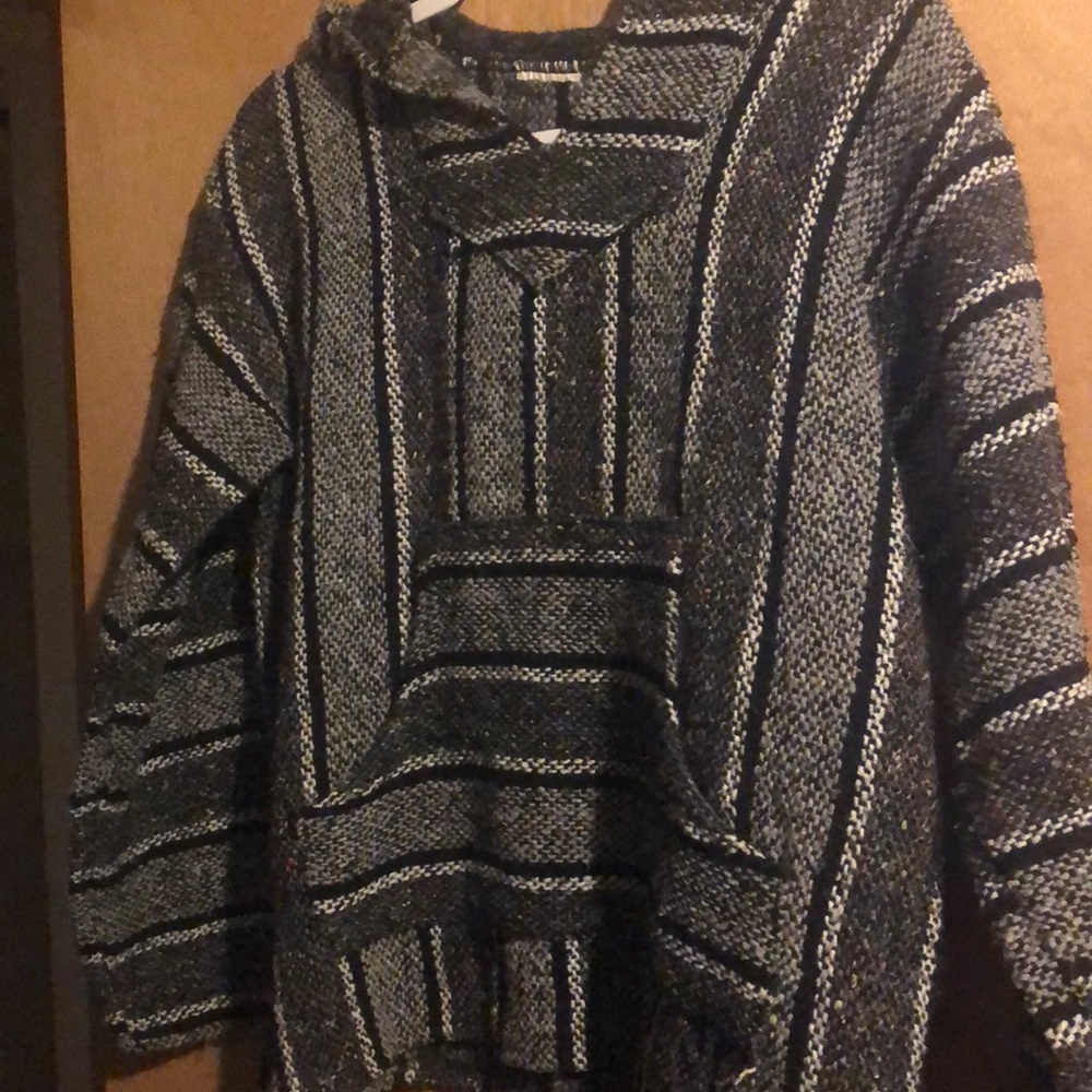 Gray Striped Hoodie